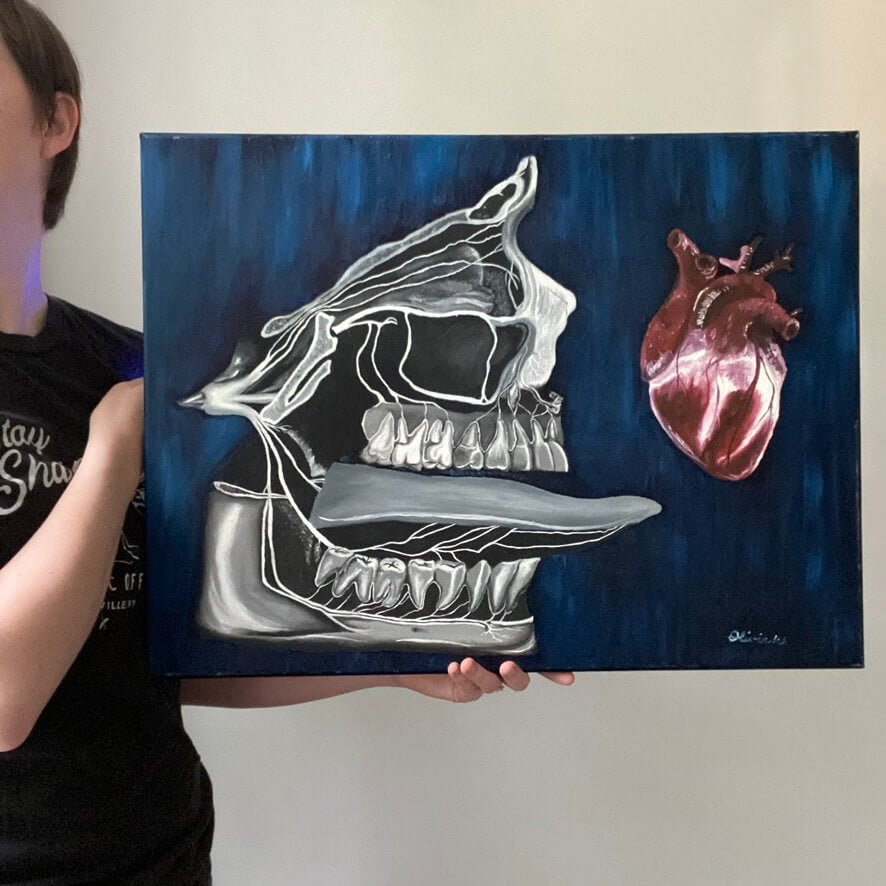 Eat Your Heart Out Original Painting 18x24 - Olivia Franklin Art