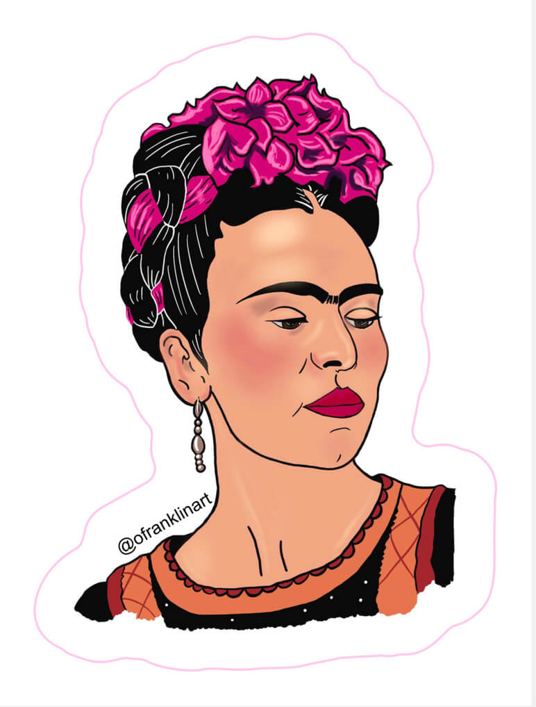 Frida Kahlo Sticker - Olivia Franklin Art