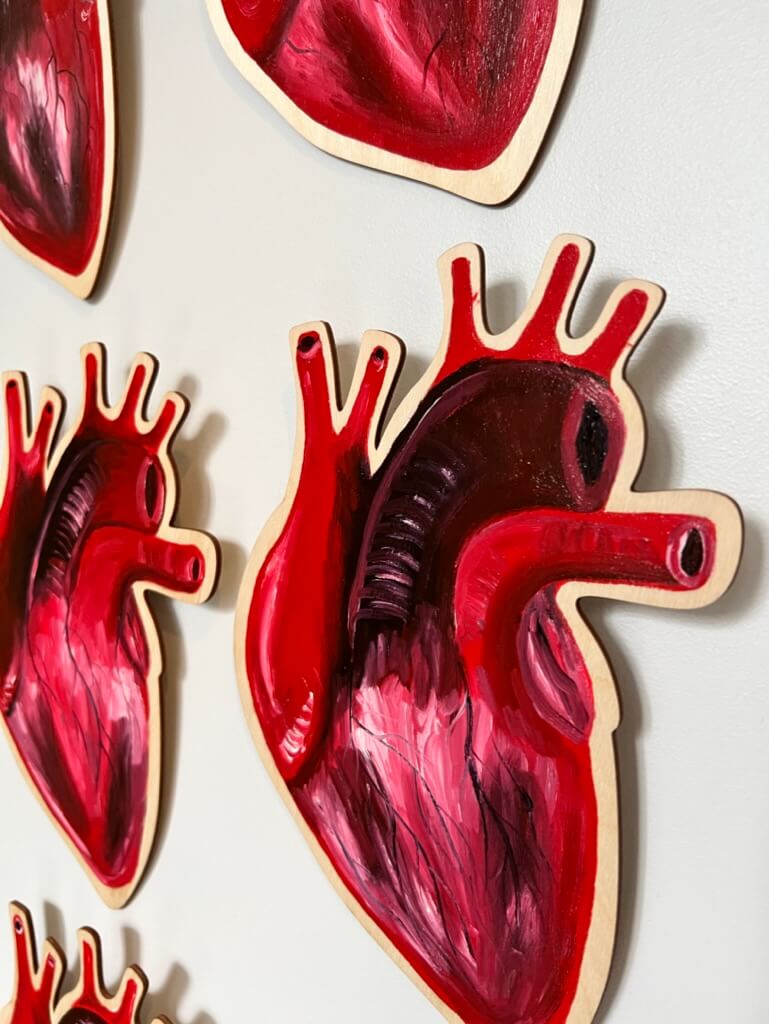 Heart Panel Original Painting - Olivia Franklin Art