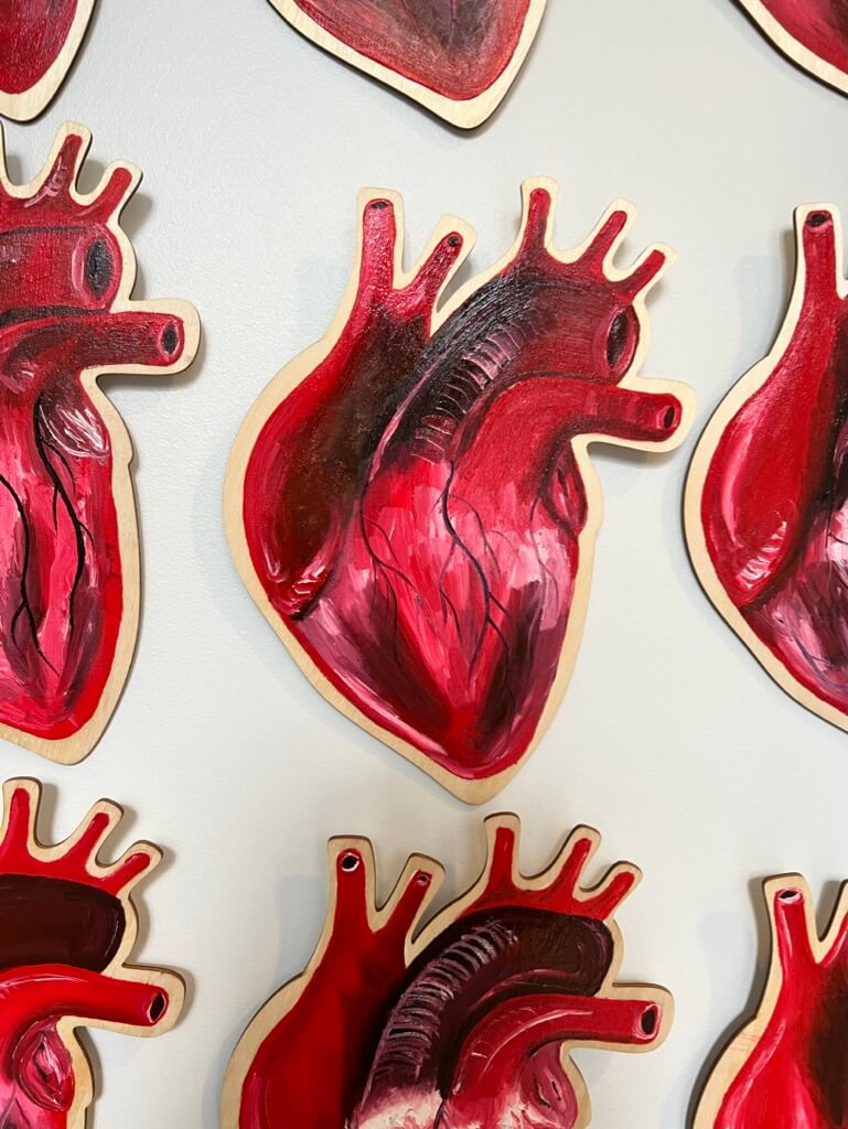 Heart Panel Original Painting - Olivia Franklin Art