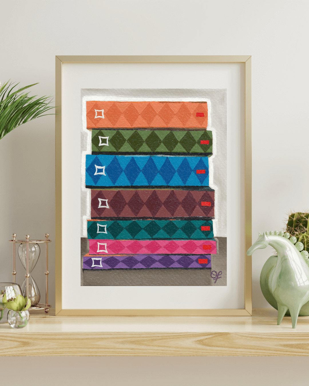 Magical Bookstack Print 8x10 - Olivia Franklin Art