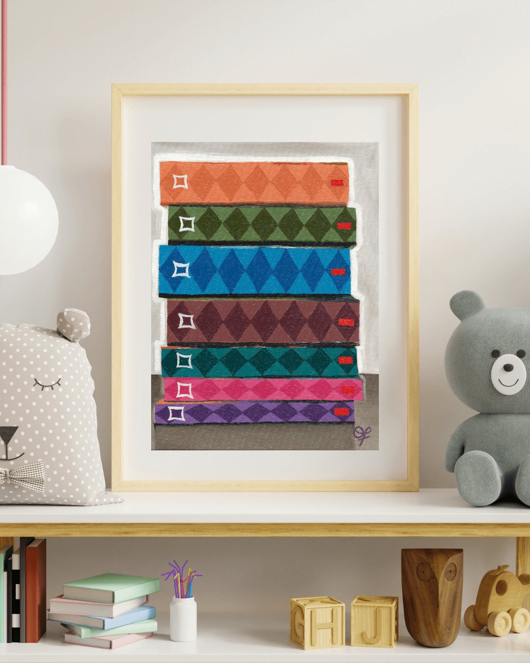 Magical Bookstack Print 8x10 - Olivia Franklin Art