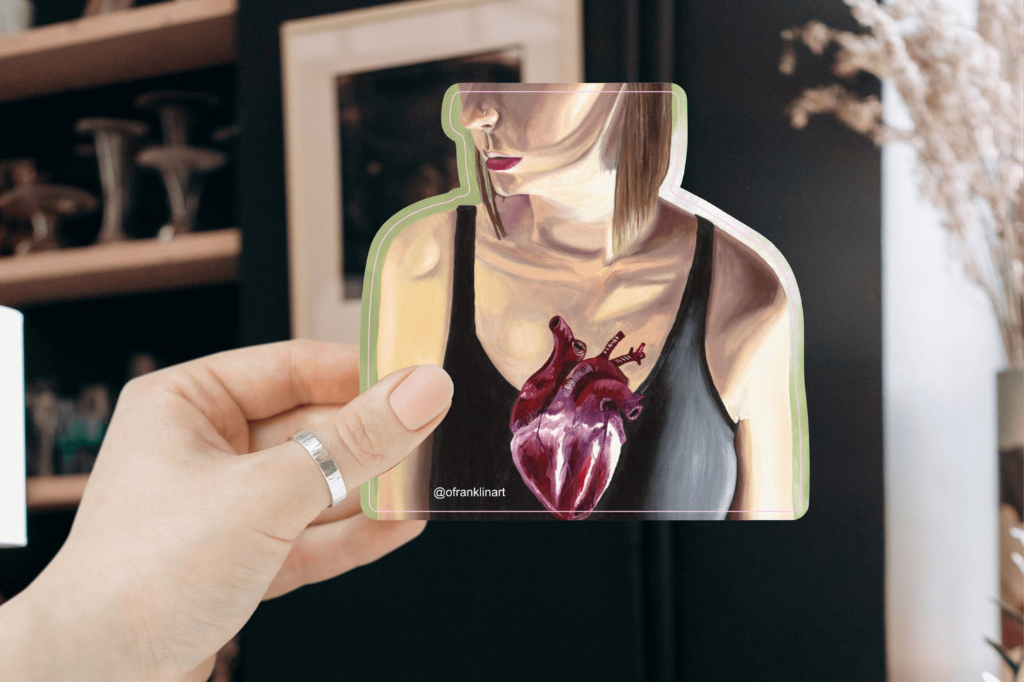 Open Heart Sticker - Olivia Franklin Art