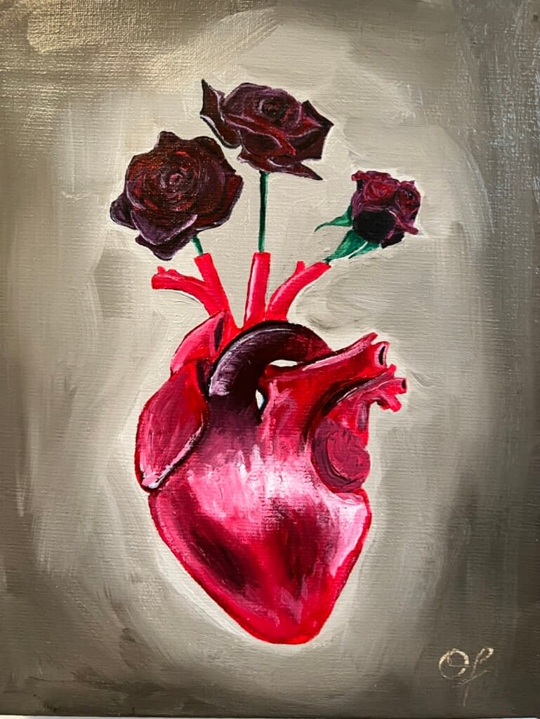 Three Black Roses Print 8x10 - Olivia Franklin Art