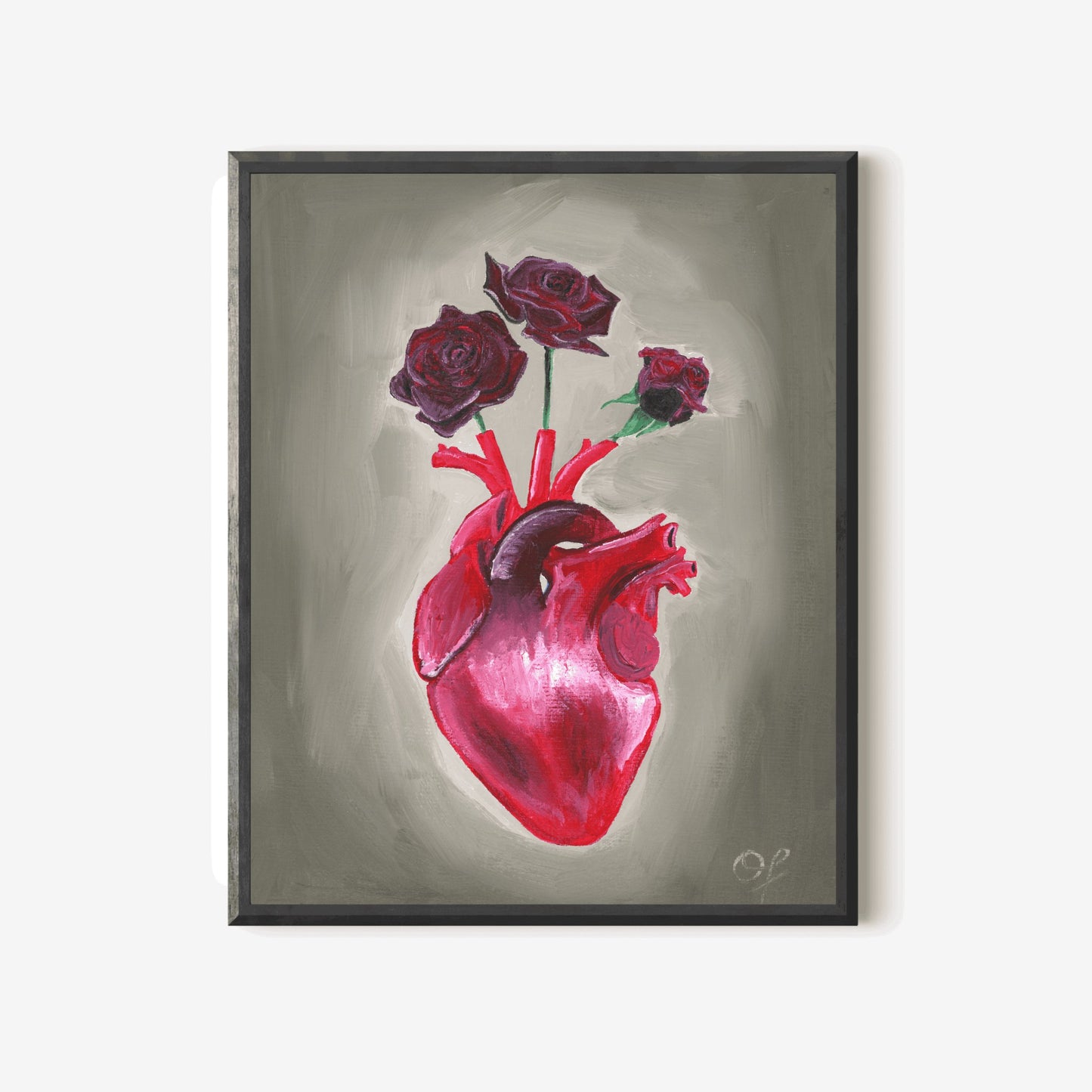 Three Black Roses Print 8x10 - Olivia Franklin Art