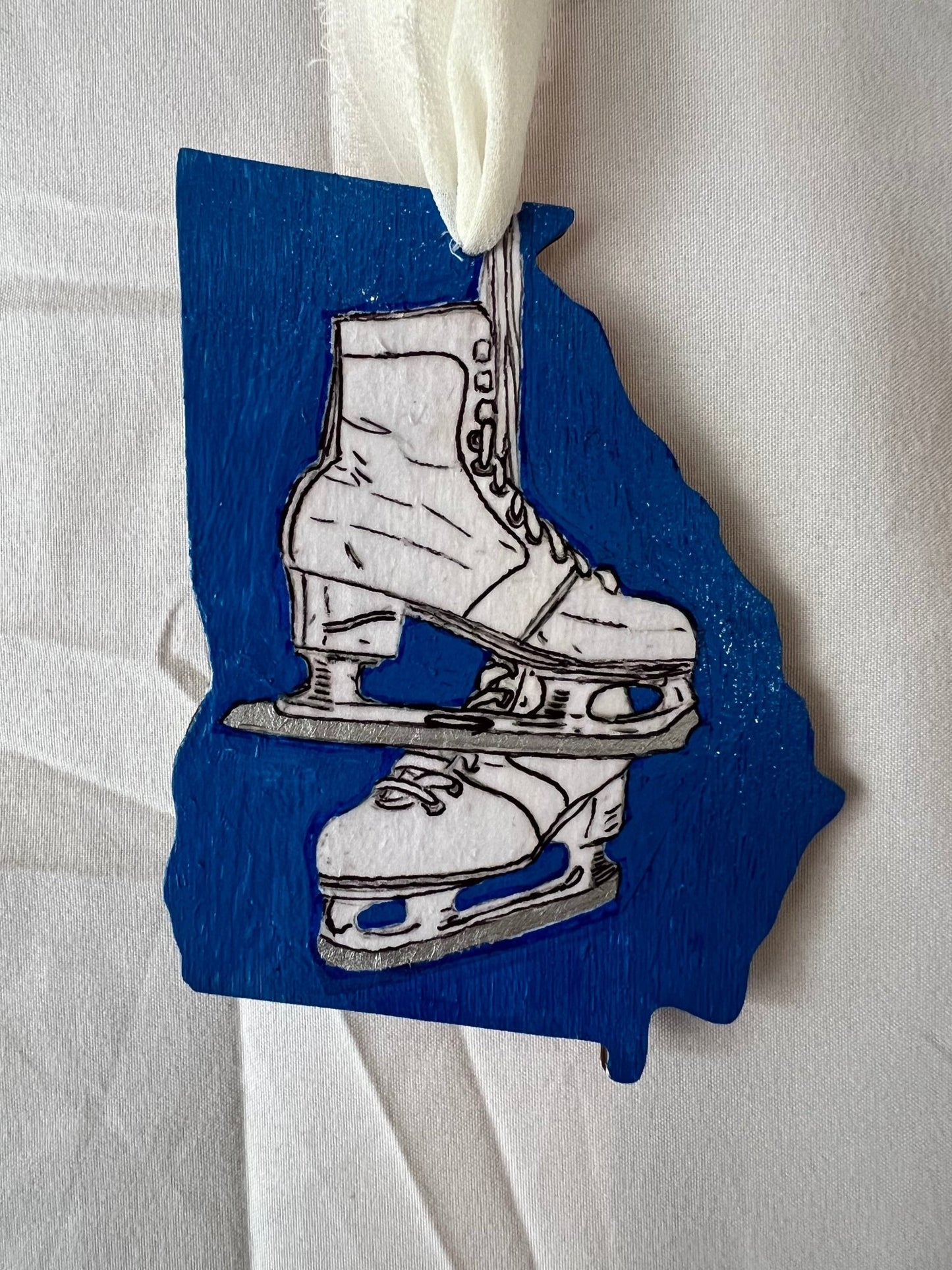 Ice Skate Georgia Ornaments - Olivia Franklin Art