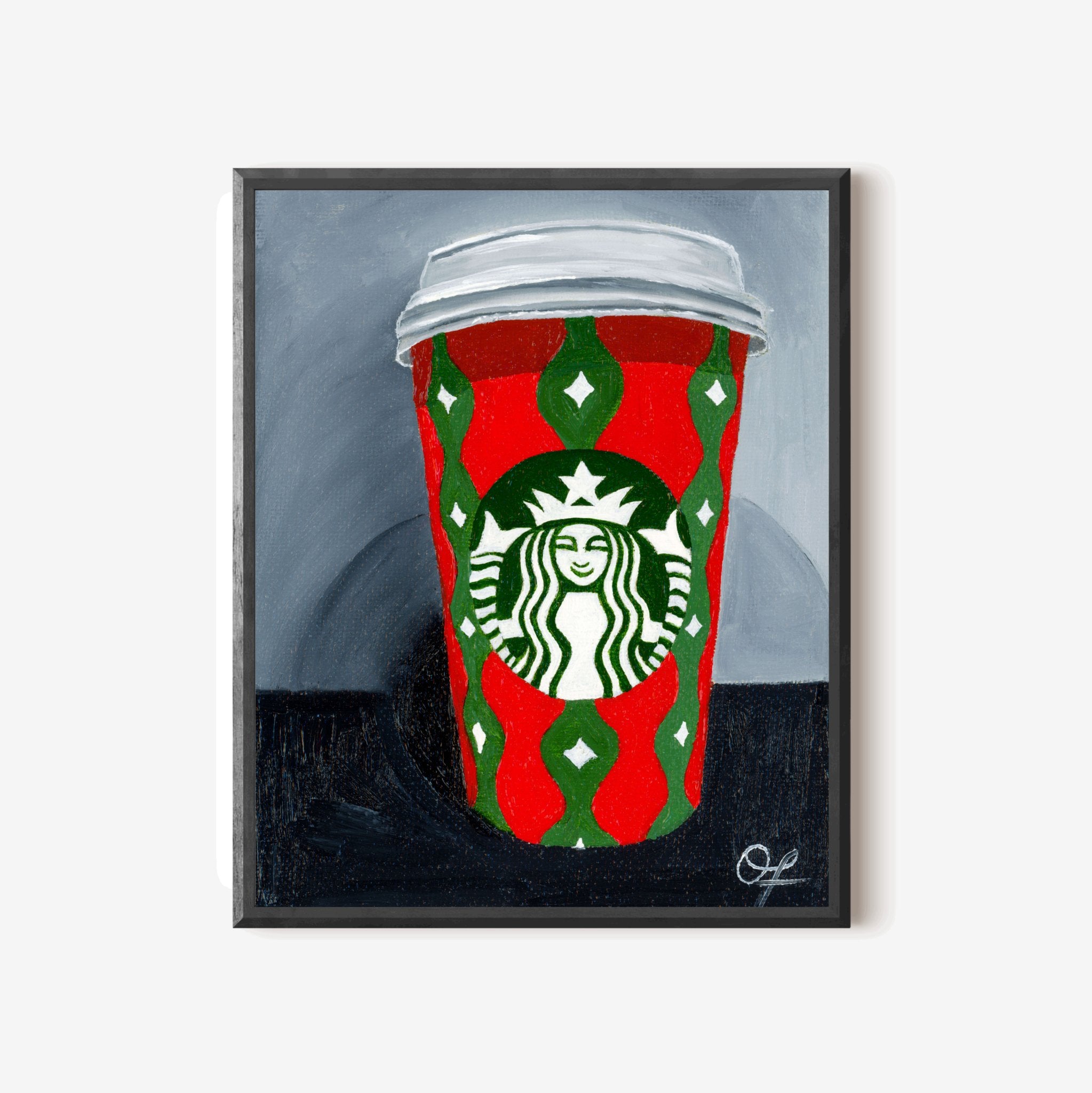 Starbucks Holiday Cup '22 Original - Olivia Franklin Art