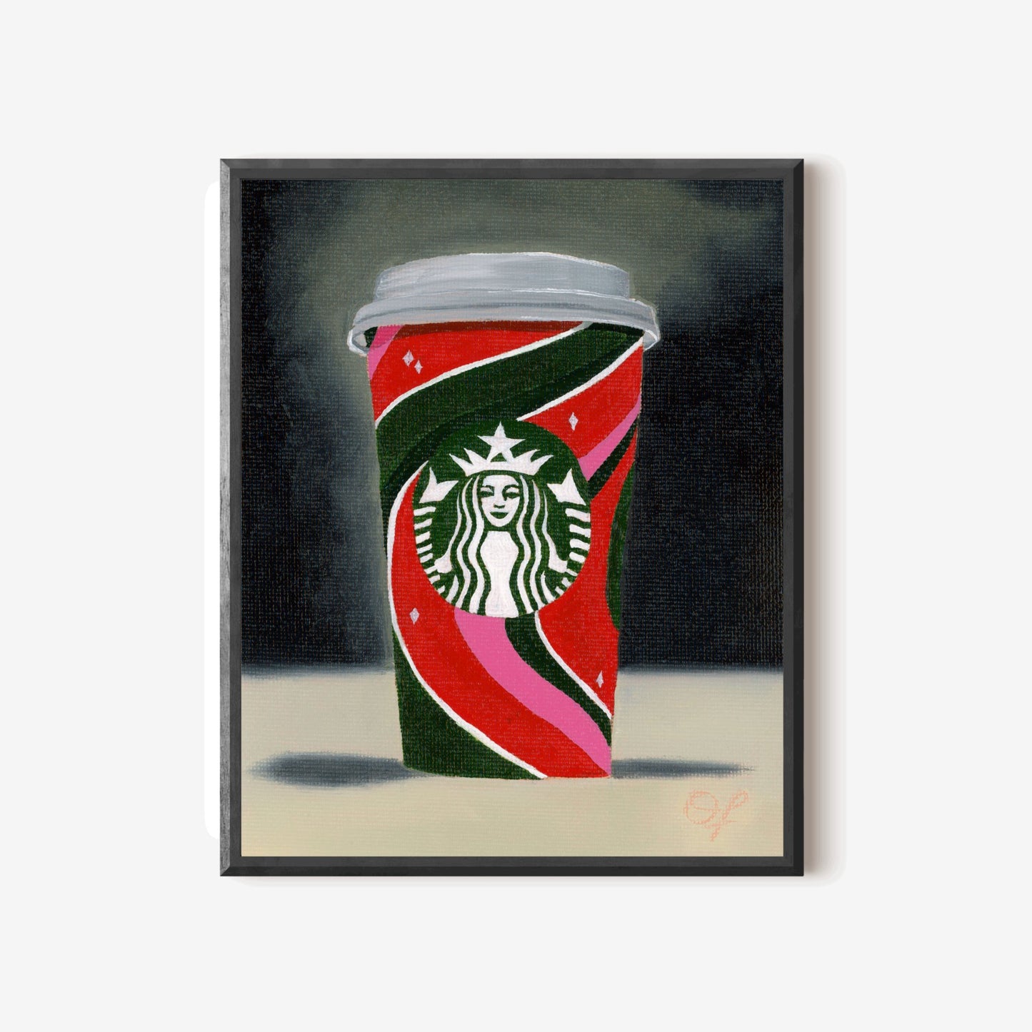 Starbucks Holiday Cup '23 Original - Olivia Franklin Art