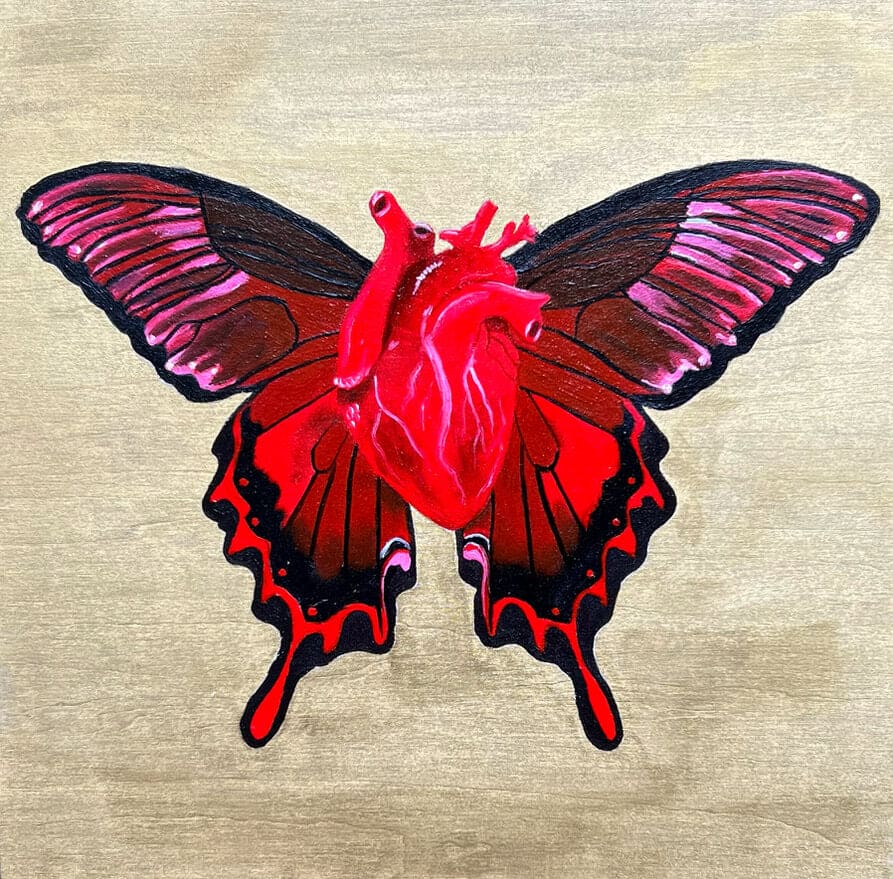 Butterfly Heart Print - Olivia Franklin Art