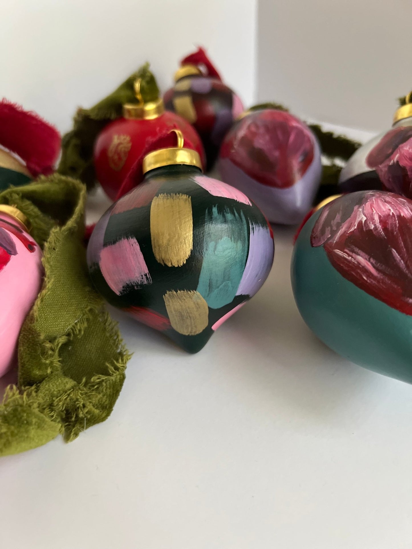 Hand Painted Ceramic Ornaments - Olivia Franklin Art