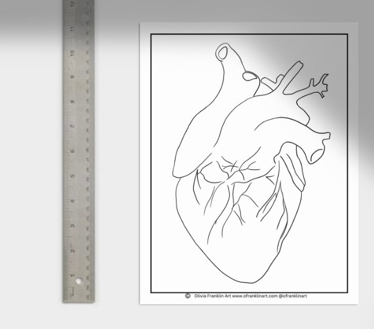 Heart Coloring Page - Olivia Franklin Art