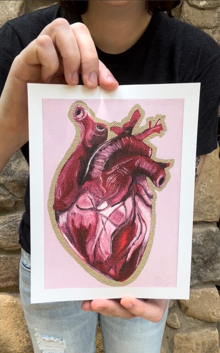 Heart Giclee Art Print 5x7 - Olivia Franklin Art