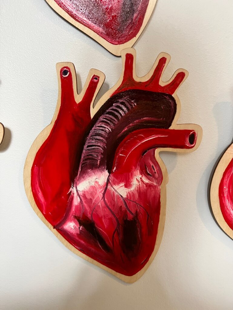 Heart Panel Original Painting - Olivia Franklin Art