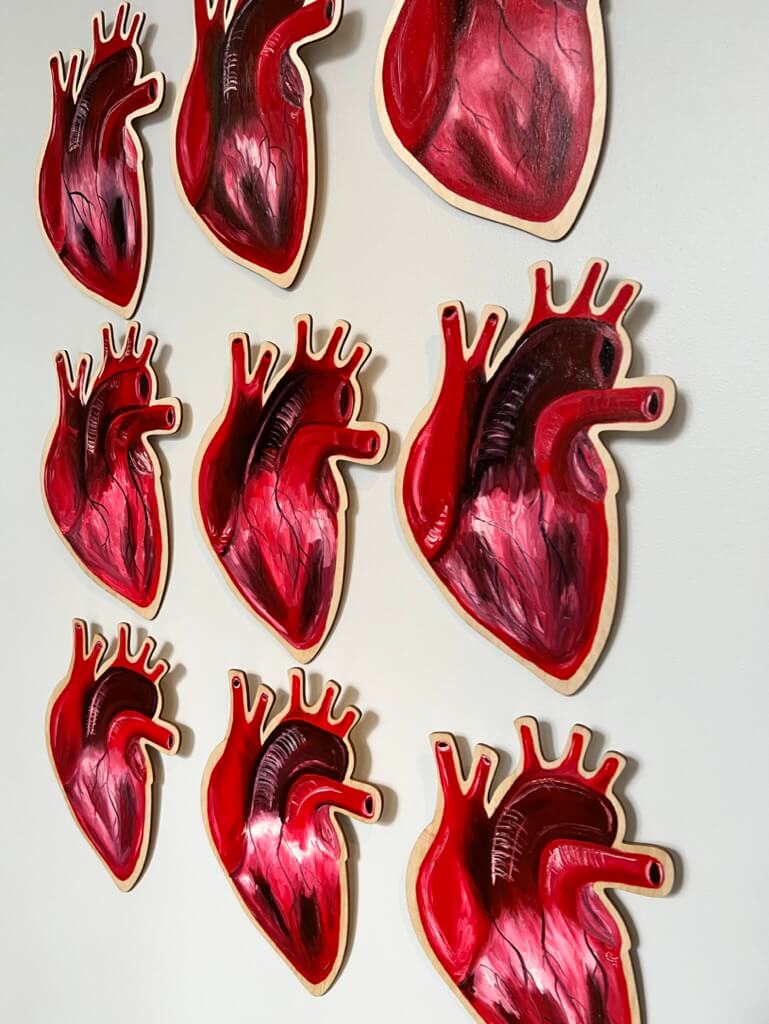 Heart Panel Original Painting - Olivia Franklin Art
