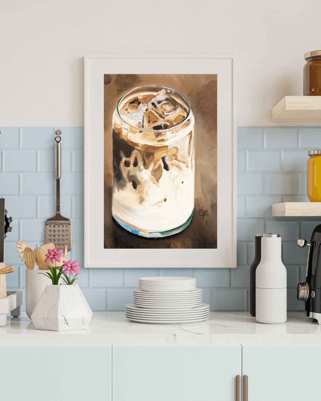 Iced coffee print 8x10 - Olivia Franklin Art
