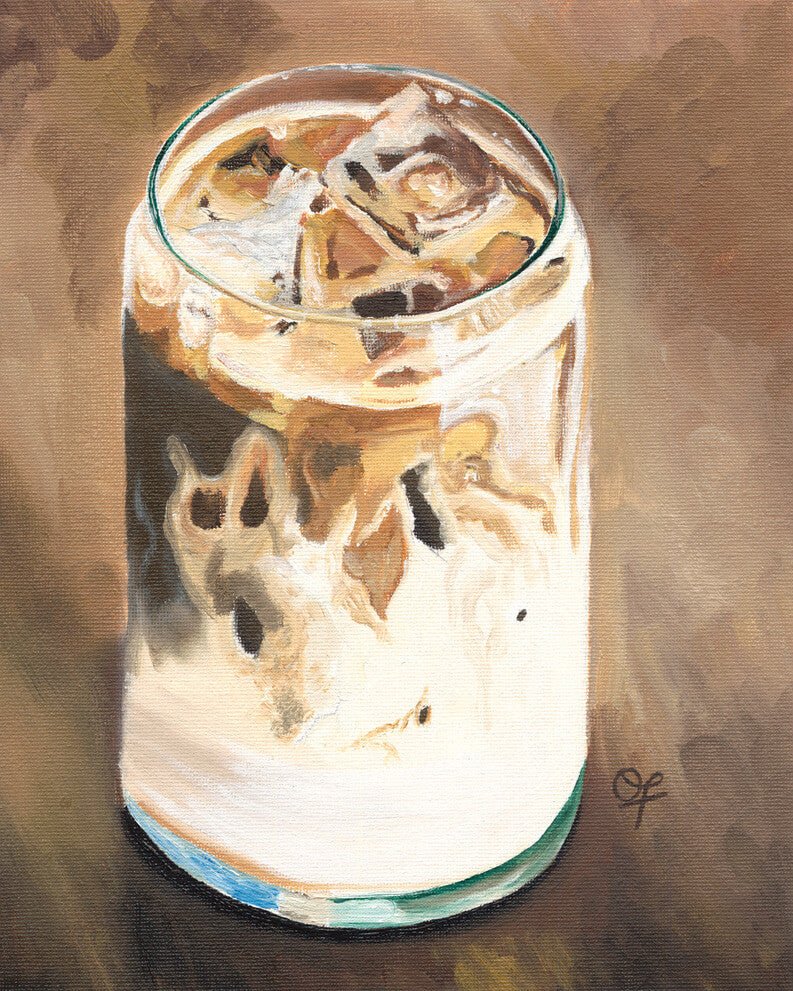 Iced coffee print 8x10 - Olivia Franklin Art