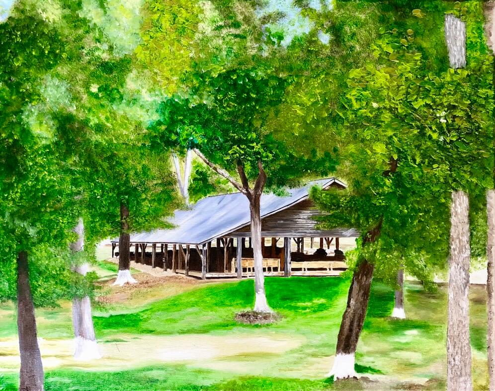 Lumpkin Campground Original Painting - Olivia Franklin Art