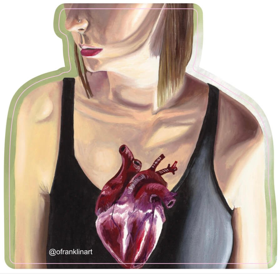 Open Heart Sticker - Olivia Franklin Art