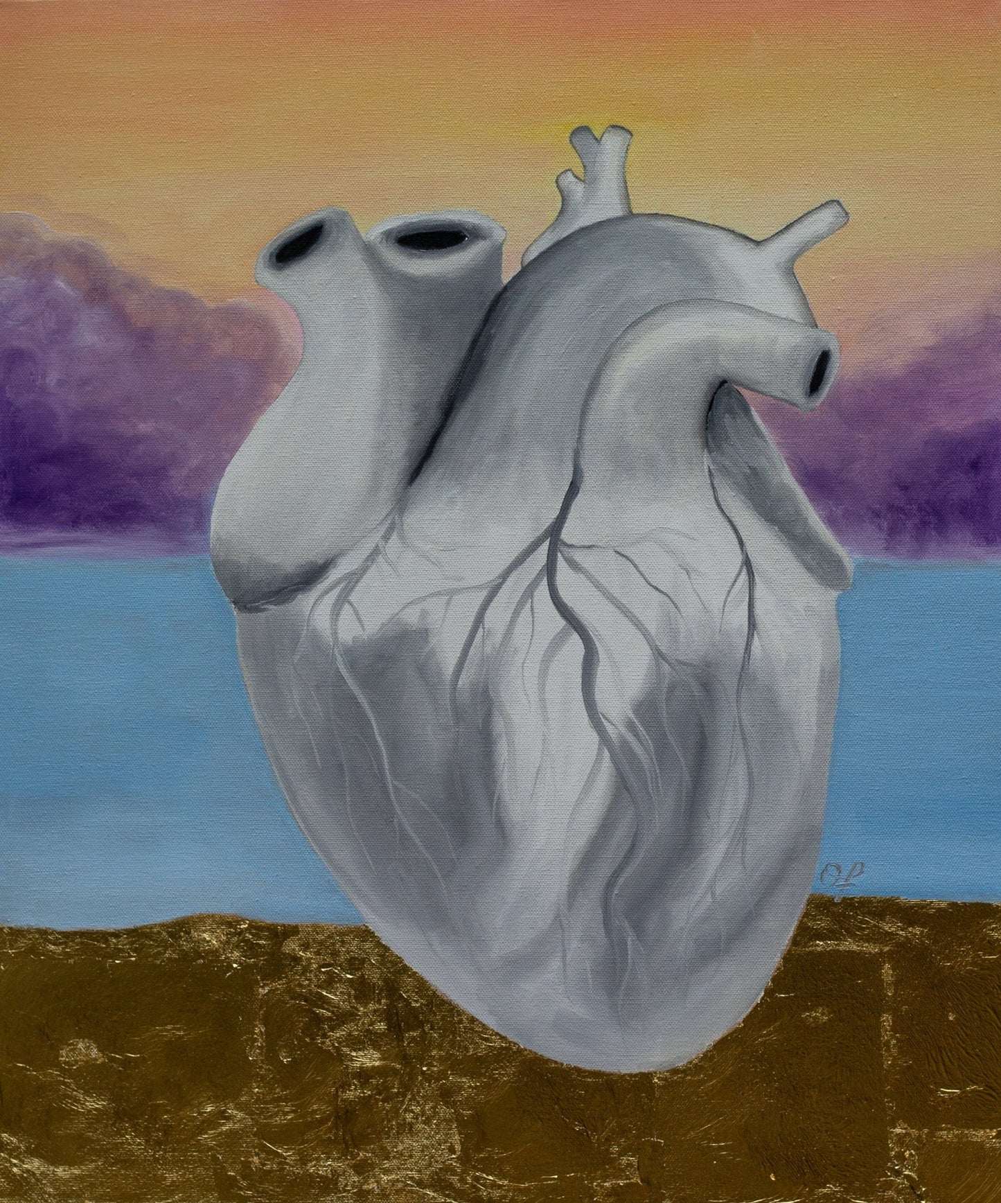 White Heart Original - Olivia Franklin Art